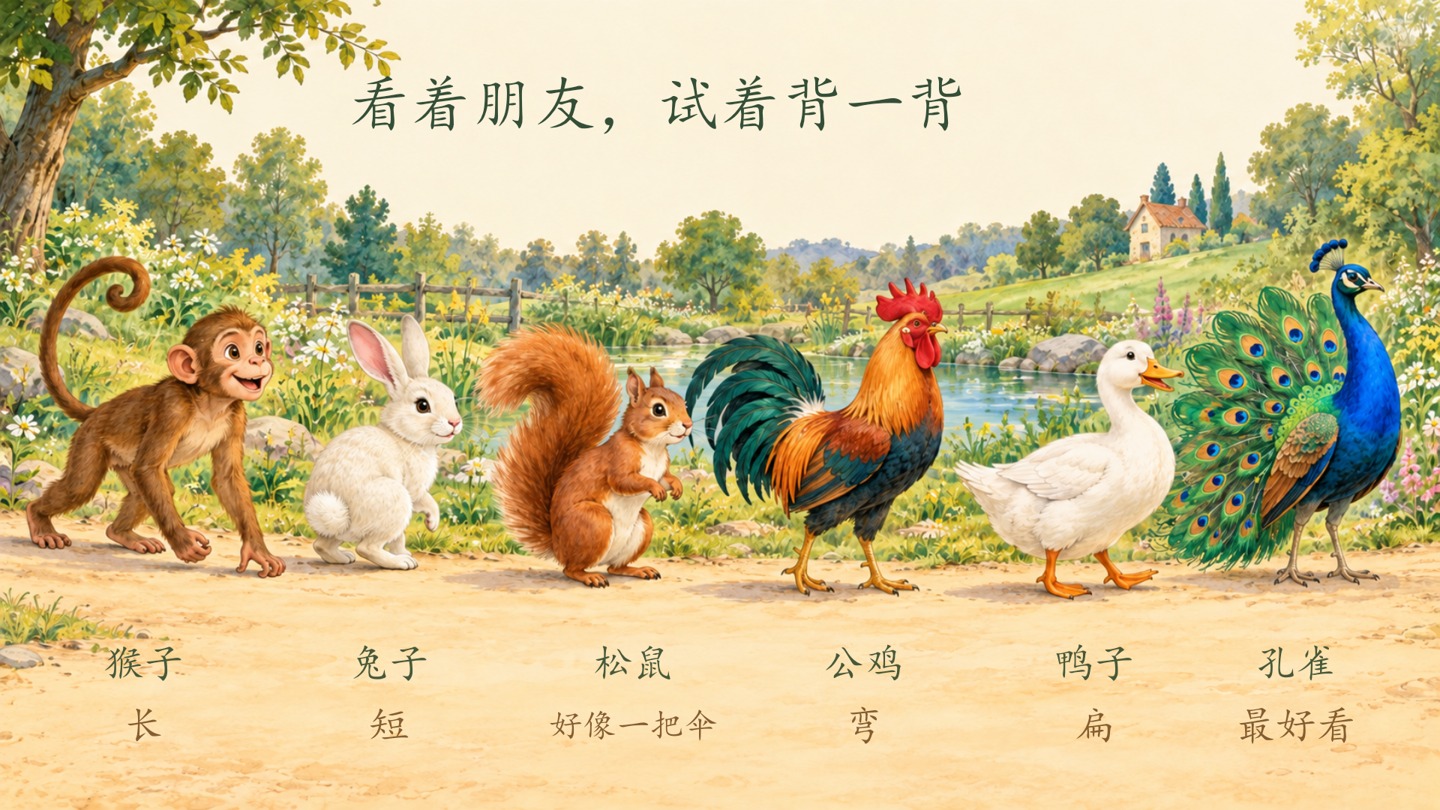 读问句、说答句,借图练习背诵实际课件画面