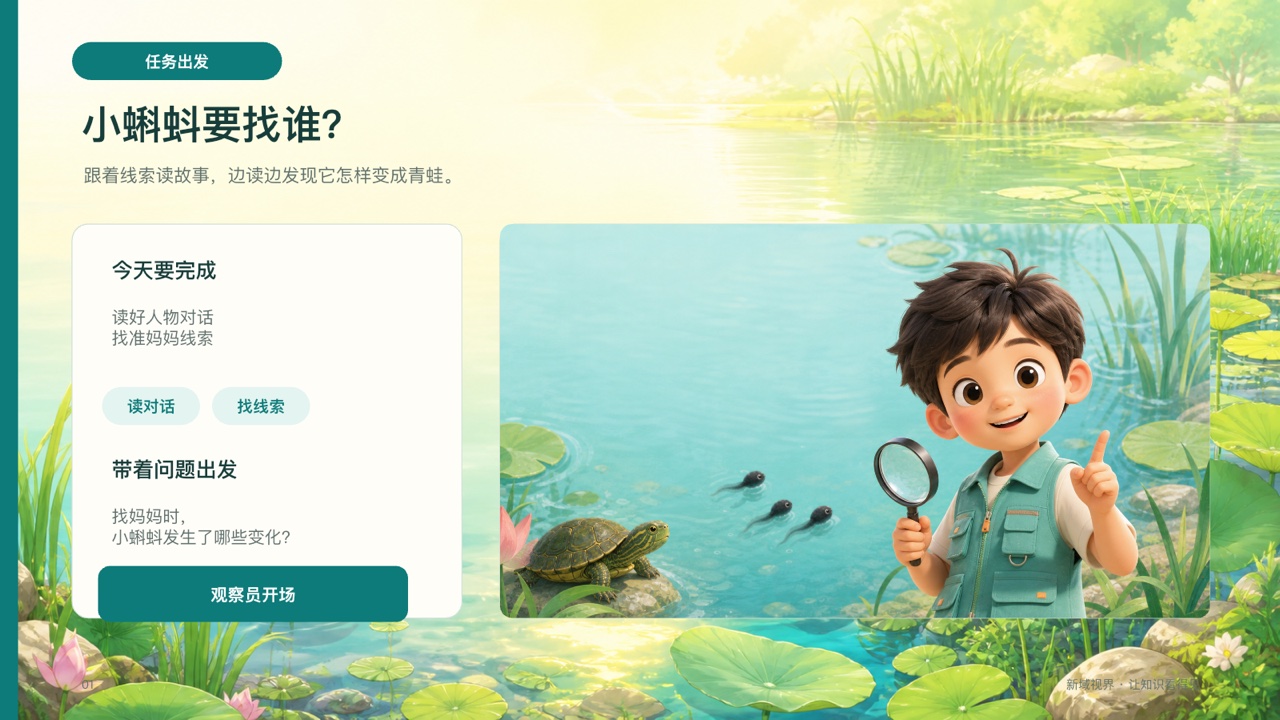 《小蝌蚪找妈妈》AI融合课件第1页