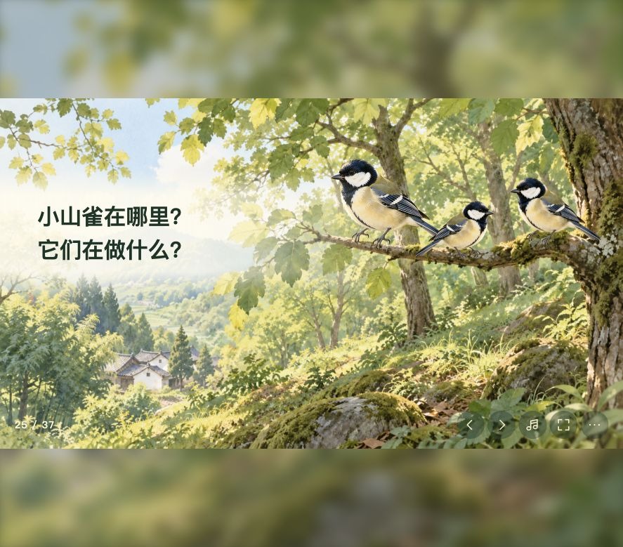 看山果和山雀，体会外婆家的乐趣实际课件画面
