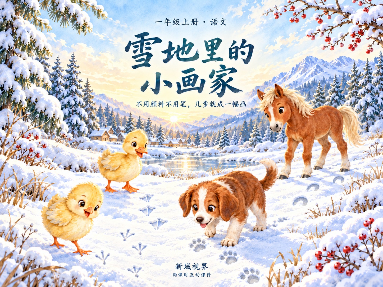 雪地里的小画家课件封面