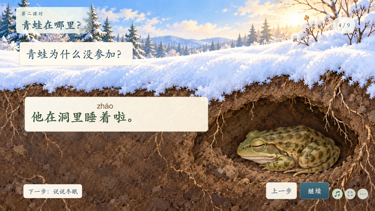 第二课时洞中青蛙和课文答句真实界面