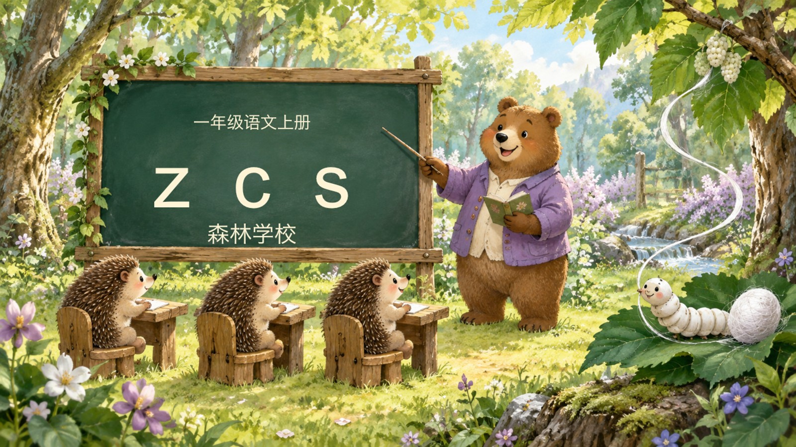 三页 PPT 带进森林课堂实际课堂界面
